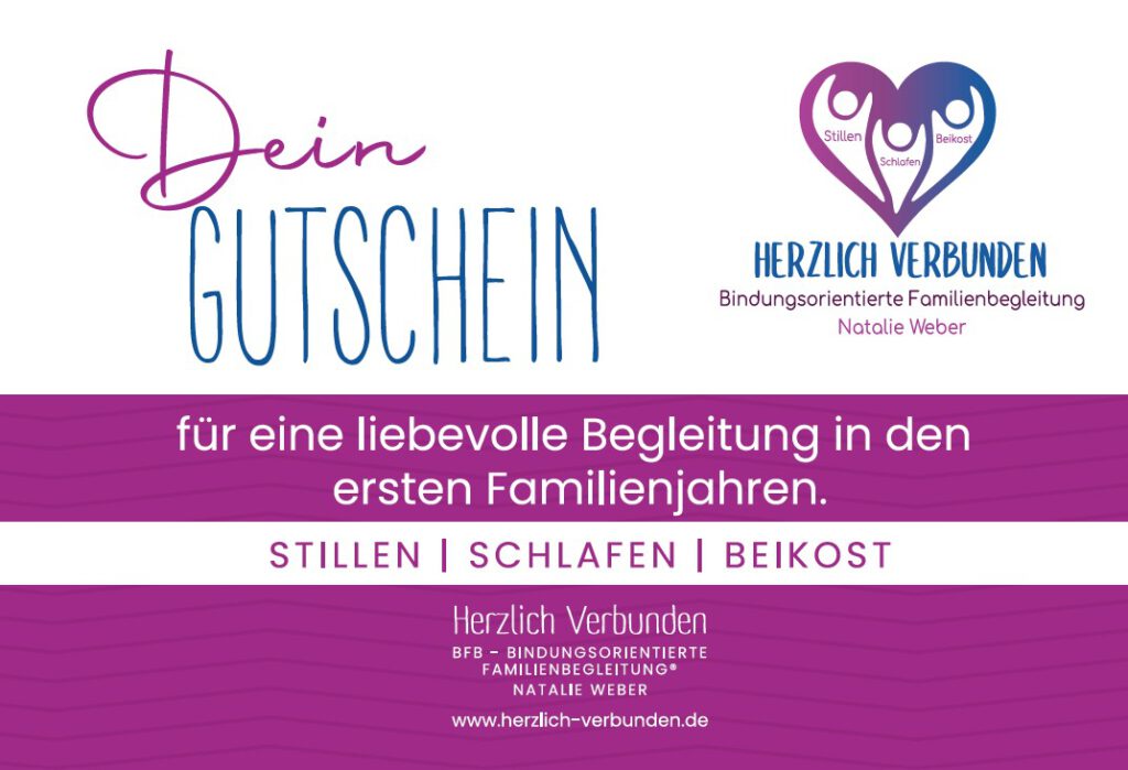 Titelseite des Gutscheins Herzlich Verbunden für eine Still- Schlaf- oder Beikostberatung